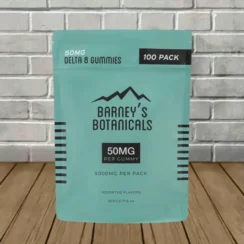 Barneys Delta 8 THC 50mg Gummy 100ct Bag