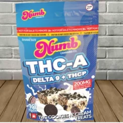 Numb Cannabis Co THCa + D9 + THCP Cookies N’ Cream Krispies Treats 200mg